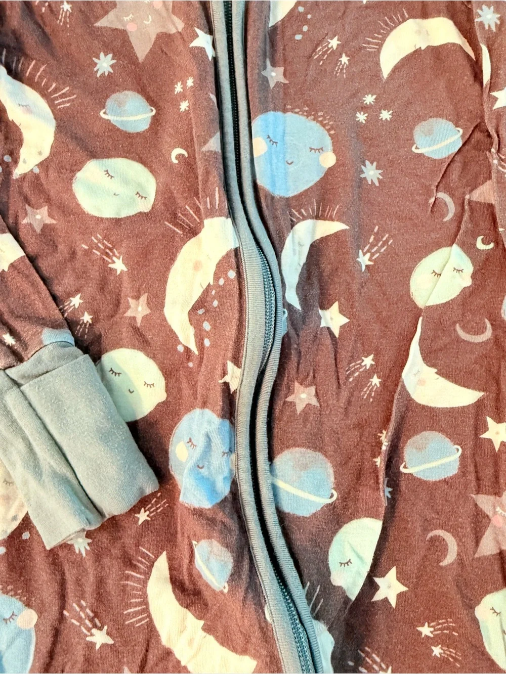 LITTLE SLEEPIES | Blue “To The Moon” Zippy